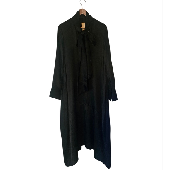 COS Scarf Detail Avant Garde High Fashion Architectural Black Maxi Dress, Size 6 - Picture 3 of 14